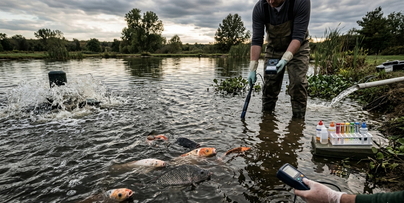 Ammonia Spikes in Fish Ponds: Causes, Detection & Emergency Response