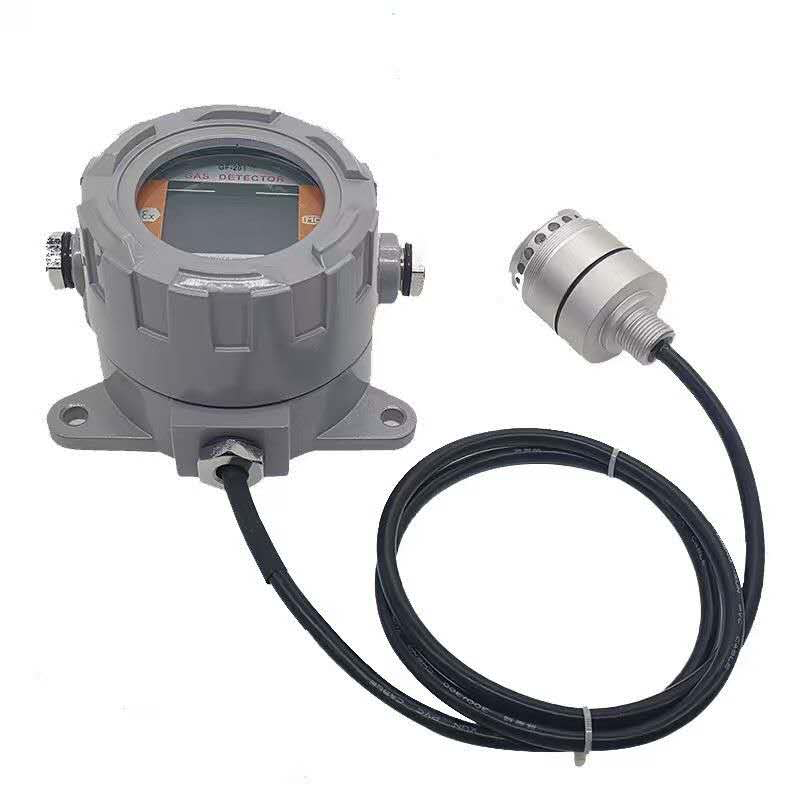 GF-201 H2S Gas Sensor - Fixed hydrogen sulfide (H2S) gas sensor, 0-100 ppm. Electrochemical sensing, flameproof Ex d enclosure, with 4-20 mA, RS485 Modbus, and two alarm relays.